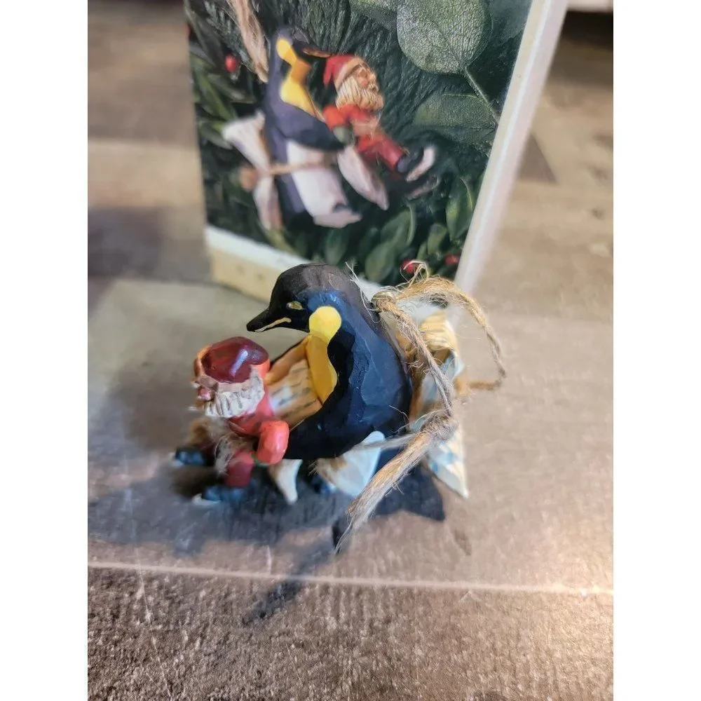 Hallmark 1995 learning to skate ornament Xmas Decor folk art‎ penguin